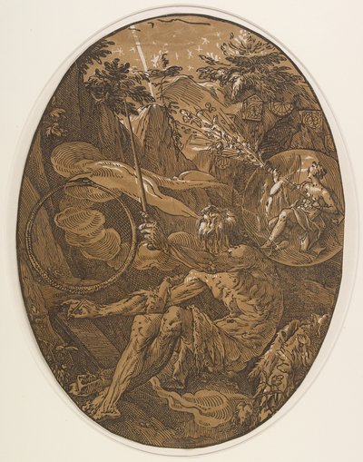 永遠の洞窟のデモゴルゴン、1588年頃 作： Hendrik Goltzius
