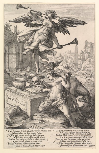 1586年のシリーズ「ローマの英雄」の名声と歴史。 作： Hendrik Goltzius