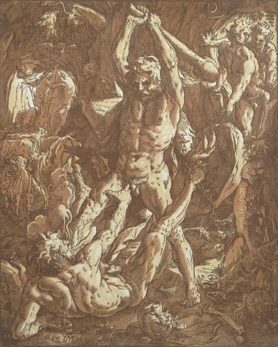 ヘラクレス殺害カクス、 作： Hendrik Goltzius