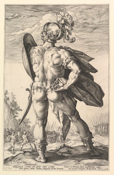 マーカスヴァレリウス、シリーズ「ローマの英雄」、1586年。 作： Hendrik Goltzius