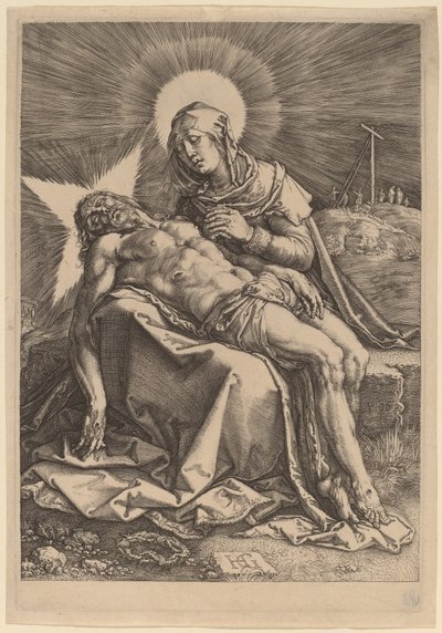 ピエタ (膝の上に死んだキリストを抱く悲しむ聖母) 作： Hendrik Goltzius