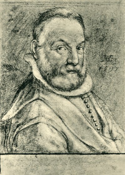 ひげを持つ男の肖像、1597年、1943年。 作： Hendrik Goltzius