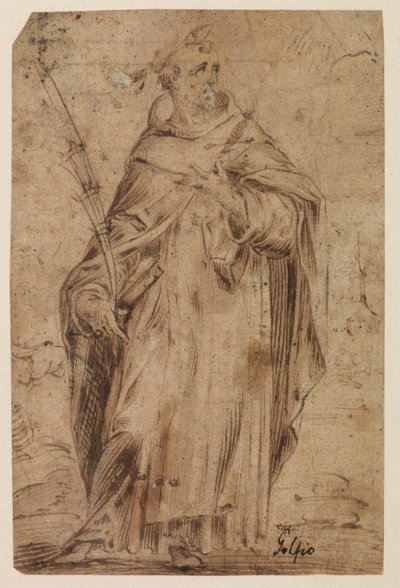 聖ピーター殉教者、直属、おそらく16世紀 作： Hendrik Goltzius