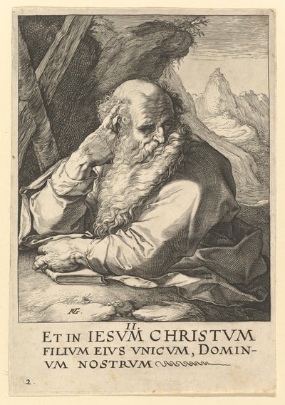 聖アンデレ、キリスト、使徒、聖パウロの信条1589。 作： Hendrik Goltzius