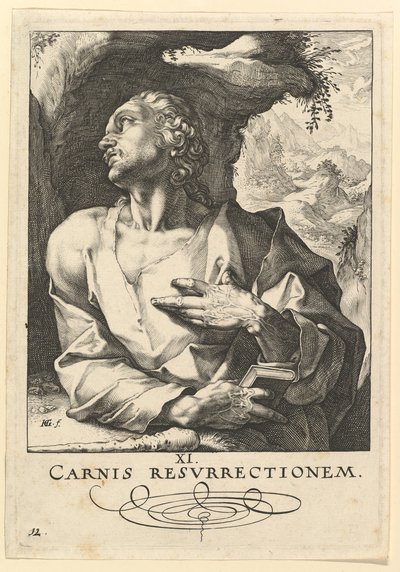 聖ジュードタデウス、キリスト、使徒、聖パウロと信条1589。 作： Hendrik Goltzius