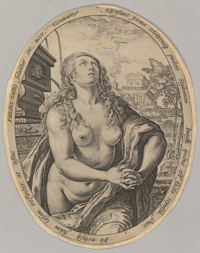 スザンナ、1583年。 作： Hendrik Goltzius