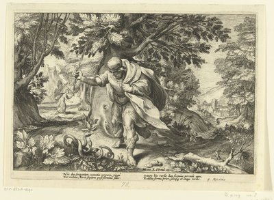 テイレシアスが2匹の蛇の交尾を打ち負かす（Ovid「Metamorphoses」より 作： Hendrik Goltzius
