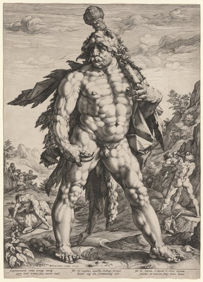 グレートヘラクレスまたはノレンマン、1589年。 作： Hendrik Goltzius