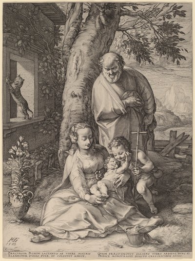 幼児洗礼者ヨハネと聖家族 作： Hendrik Goltzius