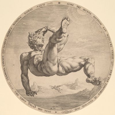 イカロス 作： Hendrik Goltzius, after Cornelis Cornelisz van Haarlem