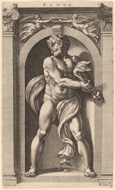 冥王星 作： Hendrik Goltzius after Polidoro da Caravaggio