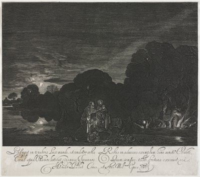 エジプトへの逃避 (夜) 作： Hendrik Goudt