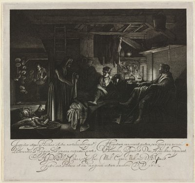 フィレモンとバウシスの家の木星と水星 作： Hendrik Goudt after Adam Elsheimer