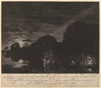 エジプトへの逃避 作： Hendrik Goudt after Adam Elsheimer