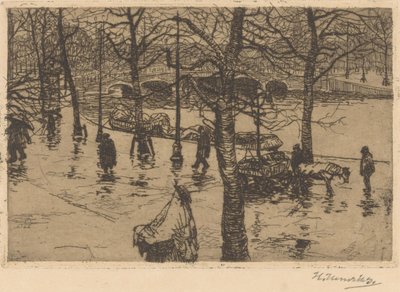 雨天の運河 作： Hendrik Henrichs (signed by artist)