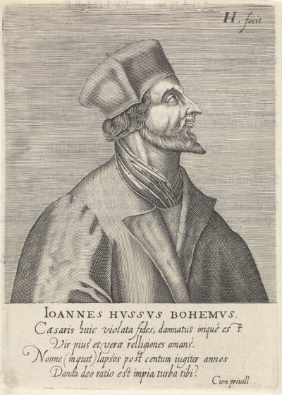 ジョン・フスの肖像、1599年 作： Hendrik Hondius the Elder