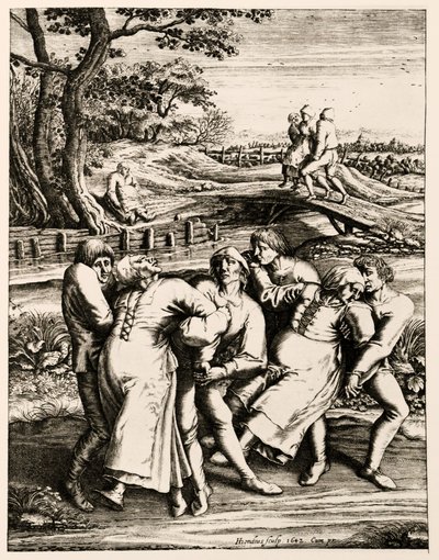 ペスト、ストラスブール、アルザスのダンス。 1518 作： Hendrik I Hondius