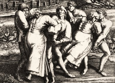 ペスト、ストラスブール、アルザスのダンス。 1518 作： Hendrik I Hondius