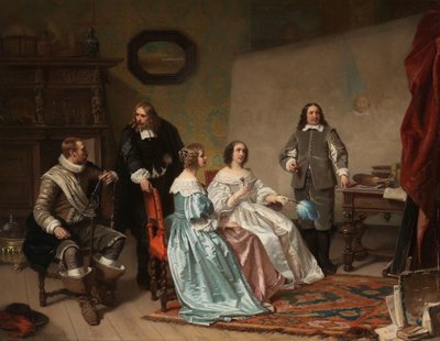 バルトロメウス・ファン・デル・ヘルストのワークショップを訪れるオレンジの王女 作： Hendrik Jacobus Scholten