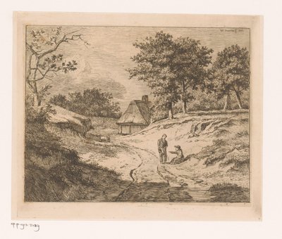 別の人に道を示す人のいる風景 作： Hendrik Jozef Franciscus van der Poorten
