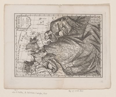 女王としてのヨーロッパの地図 最新のディストリビューションによるヨーロッパ (対象のタイトル) 作： Hendrik Kloekhoff