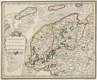 フリースラントの地図 フリースラント州の新しい地図 (オブジェクトのタイトル) 作： Hendrik Kloekhoff