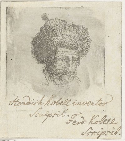 毛皮の帽子をかぶった男性の頭 作： Hendrik Kobell