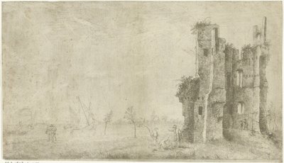 ドルドレヒト近郊のハウス・テ・メルヴェーデ遺跡 作： Hendrik Kobell
