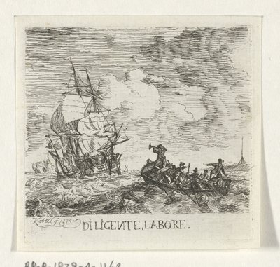 さまざまなボートを持つ野生の水 Diligente、labore (オブジェクトのタイトル) 作： Hendrik Kobell