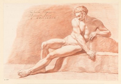 正面から見た裸の男性の着席 (3等賞 1779年) 作： Hendrik Louw