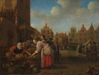 ロッテルダムの大市場の眺め、1654 作： Hendrik Maertensz Sorgh