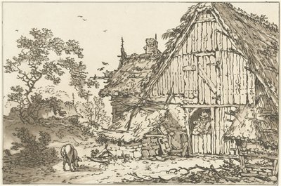 Boerderij は deuroopening で twee mensen に会いました 風景画を学ぶ人のために計算された12のデザイン（連載タイトル） 作： Hendrik Meijer