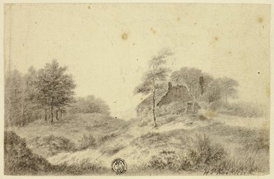コテージ オン ヒル 作： Hendrik Pieter Koekkoek