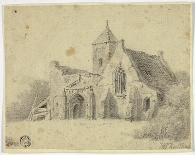廃墟の田舎教会 作： Hendrik Pieter Koekkoek