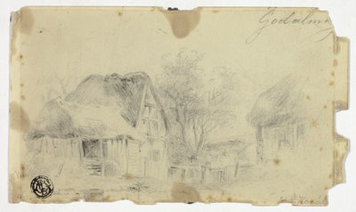 かやぶき屋根の家 作： Hendrik Pieter Koekkoek