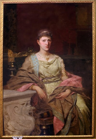 ティシュキェヴィチ伯爵夫人 (?) の肖像画。 Peinture de Henryk Siemiradzki (1843-1902)、huile sur toile 作： Henryk Siemiradzki