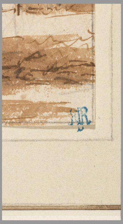 素描、運河沿いの町、1750-70年 作： ヘンドリック・スピルマン