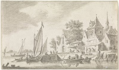 川沿いの村の眺め 作： Hendrik Spilman