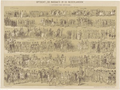 オランダのナッソーの行列。 ( 1888 年 9 月 1 日、アムステルダム。) (オブジェクトのタイトル) 作： Hendrik Verlint