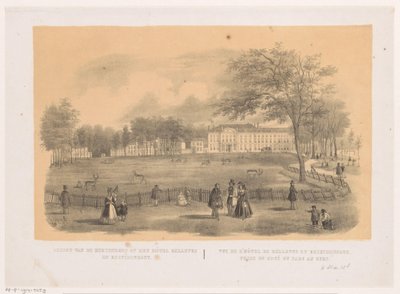 ハーグの鹿公園の眺め ホテル Bellevue en Bezuidenhout の鹿公園の眺め (オブジェクトのタイトル) 作： Hendrik Wilhelmus Last