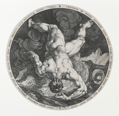 タンタロス、4人の恥辱者から 作： Hendrik and Cornelisz. van Haarlem Cornelis Goltzius