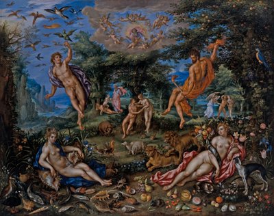 四大元素、ゲンシス・ビヨンドのシーンとともに 作： Hendrik de & Alsloot Denis van (c.1573 1625/26) Clerck