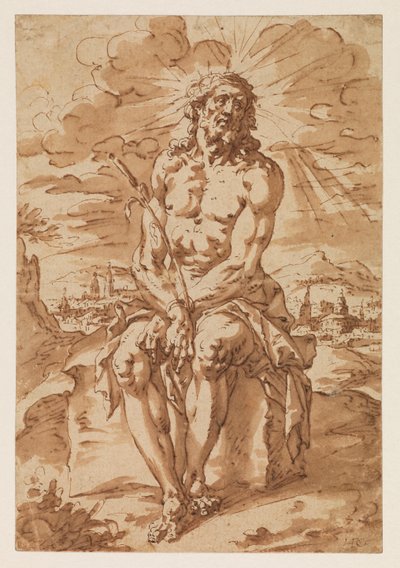 Man of Sorrows-Ecce Homo、1585-1630 作： Hendrick de Clerck