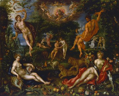 地上の楽園、1607年頃（キャンバスに油彩） 作： Hendrik de Fromantiou
