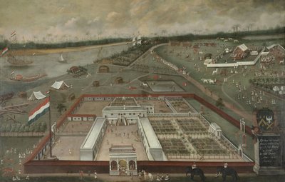 1665年、ベンガル州フーグリーのガンジス川沿いのオランダ東インド会社の交易所 作： Hendrik van Schuylenburgh