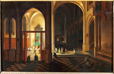 カソリック教会でのミサ銅に油彩 作： Hendrik van Steenwyck