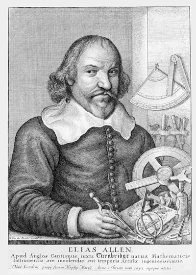 エリアス・アレン（c.1588-1653）がヴァーツラフホラー（1607-77）によって彫刻（bw写真） 作： Hendrik van der, the younger Borcht