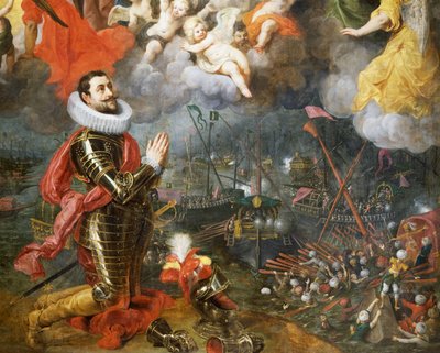 ヘンドリック・ヴァン・バレン（1575-1632）が描いた、1580年にトルコ人に勝利した後、感謝を捧げるドン・アルバロ・デ・バザン 作： Hendrik van the Elder Balen