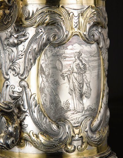 タンカードの詳細、ダンジグ、1670年頃（小包金銀）（469708および469710も参照） 作： Hennick (attr. to) Probst