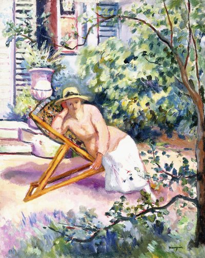 ヌイイの庭のジャンヌ 作： Henri Charles Manguin